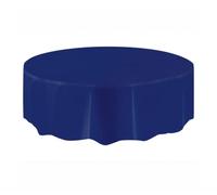 True Navy Blue Solid Round Plastic Table Cover (213cm) 1 Count - Vibrant & Durable Party Essential for Easy Cleanup and Decoration