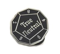 True Neutral Alignment DnD D12 Dice Enamel Pin Silver Finish | Gamer 5e RPG Affiliation Nerdy Pin, S, enamel, not known