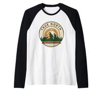 True North Adventure Faith Mountain Love Explore Raglan Baseball Tee