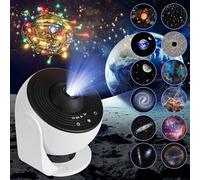True North Ecommerce Galaxy Projector: LED Light Source, Space Projector, 12 HD Film Discs, 360° Rotation, Adjustable Focus