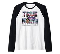 True North Trusting Jesus in a Wild World Bear Summer Camp Raglan Baseball Tee