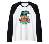 True-North Trusting Jesus In A Wild World Vbs Bear Nature Raglan Baseball Tee