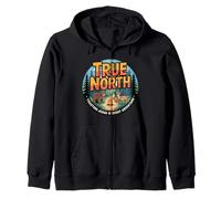 True-North Trusting Jesus in Every Adventure Nature Lovers Zip Hoodie