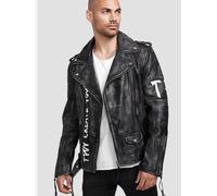 True Prodigy Mens Lederjacke Russell - Black Goat Leather - Size 2XL