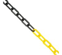 True Products 5m x 6mm Plastic Barrier Chain Link Safety Decorative Garden Fence - Yellow & Black