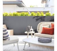 True Products Artificial Bamboo 20mm Pvc Slat Screening Fencing Roll - Double Sided - 2M X 4M - Grey