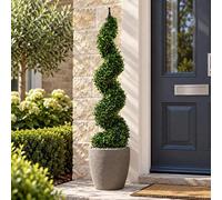 True Products Artificial Boxwood Spiral Topiary Tree Uv Resistant 120Cm
