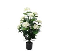 True Products Artificial White Hydrangea Bush Plant 90cm Tall, Ultra Realistic Indoor/Outdoor UV Protected Décor Home Office Events
