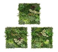 True Products Premium Artificial Combo of 3 GALA Green Living Wall Hedge Plant Panels Indoor or Outdoor UV Stable 100x100cm