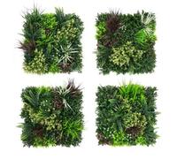 True Products Premium Artificial Plants Living Wall Panels Combo of 4 Carnival A,B,C,D Indoor or Outdoor UV Stable 50 x 50cm Home, Office, Cafe, Shop, Salon, Wedding