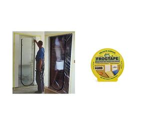 True Products Dust Stop Zip Door Kit B5017B - Pre-Assembled Bundle with Frog Tape Yellow Delicate Surface Painters Masking Tape 36mm x 41.1m. Indoor Painting and Decorating for Sharp Lines