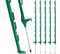 True Products Green 4Ft/1.2M Heavy Duty Plastic Electric Fence Posts - Temporary Garden Fencing Stakes - Pack Of 20