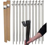 20 Pack of Strong 10mm Steel Fencing Road Pins 1.25m High for Temporary Barrier Fencing and Garden Netting