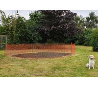 True Products Orange Plastic Safety Barrier Mesh Fence Netting 1M X 25M & 20 Metal Fencing Pins
