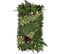 True Products Premium Artificial Green Plant Living Wall Panel 1M X 50Cm - White Blossom
