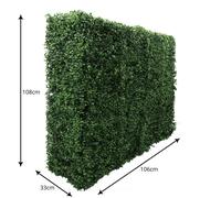 True Products Premium Freestanding Artificial Boxwood Hedge on a Metal Frame Indoor or Outdoor UV Stable 106 x 108 x 33cm - Medium