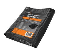 True Products Waterproof Tarpaulin Ground Sheet Tent Camping Dust Cover Tarp - 1.8M X 2.4M Black
