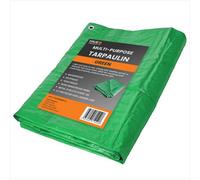 True Products Waterproof Tarpaulin Ground Sheet Tent Camping Dust Cover Tarp - 1.8M X 2.4M Green