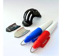 True Putt Golf Ball marker with golf alignment lines. Golf Ball Markers for Putting Green, 2 pack black and silver (Markers + Pens + Mould)