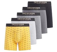 True Religion Cotton Stretch Mens Boxer Briefs, Mens Underwear Pack of 5, Medium
