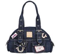 True Religion Denim Satchel, Dark Denim, 8H x 14W x 5D inches