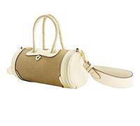 True Religion Duffel Bag, Women's Suede Handbag with Adjustable Shoulder Strap, Taupe, One Size