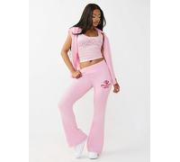 TRUE RELIGION Embroidered Mr Big Bootcut Sweatpants, Pink, Size M, Women Pink