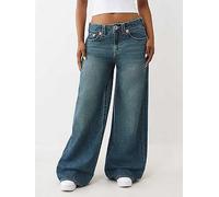 TRUE RELIGION Embroidery Jessie Super Baggy Jeans, Dark Wash, Size 30, Women Dark Wash