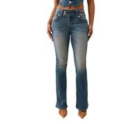 True Religion Joey Low Rise Flare Women's Jeans | Vintage Denim with Flap Pockets & Iconic Stitching, Radiant Pearl, 28