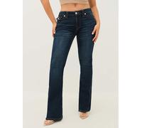 True Religion Women's Joey Mid Rise Flare Flap Jeans, Inidgo Upgrade, W28/L32