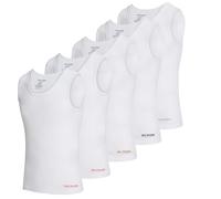 True Religion Lightweight Tank Tops for Men, 5 Pack Classic Ribbed Cotton Mens Undershirts, White, Large
