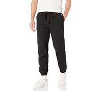 True Religion Men's Big T Jogger Sweatpants, JetBlack/Fiery Red, Medium