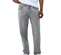True Religion Men's Bobby Single Needle No Flap Baggy, Grey Jeans, 33