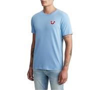 True Religion Men's Buddha Logo Crew Neck Tee T-Shirt, Oasis Blue, Large