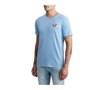 True Religion Men's Buddha Logo Crew Neck Tee T-Shirt, Oasis Blue, Medium