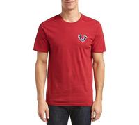 True Religion Men's Buddha Logo Crew Neck Tee, Ruby Red, L