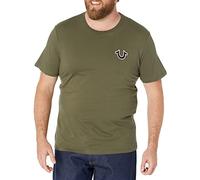 True Religion Men's Buddha Logo Short Sleeve Tee T Shirt, Militant Green, M UK