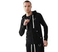 True Religion Men's Buddha Logo Zip Hoodie Hooded Sweatshirt, Black, S UK