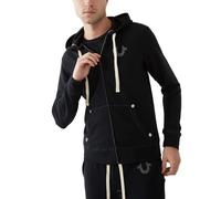 True Religion Men's Buddha Logo Zip Hoodie Sweatshirt Hooded, Black, 3XL