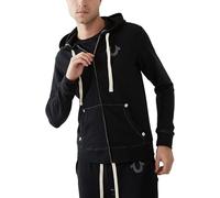 True Religion Men's Buddha Logo Zip Hoodie Sweatshirt Hooded, Black, 3XL