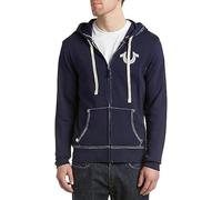 True Religion Men's Buddha Logo Zip Hoodie Sweatshirt, True Navy, L