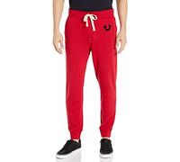 True Religion Men's Classic Logo Jogger Sweatpant, Ruby Red W Black, XL