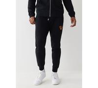True Religion Mens Gold Horseshoe Logo Sweatpants, Black Joggers BLACK XL