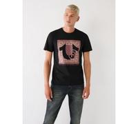 True Religion Mens Jet Black Bandana Style Logo T-Shirt