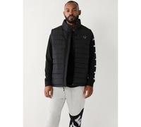 True Religion Mens Jet Black Horseshoe Puffer Vest