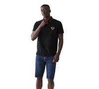 True Religion Men's Short Sleeve Jv7 Polo Shirt, Jet Black, Medium