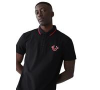 True Religion Men's Jv7 Tipped Polo, Jet Black, M