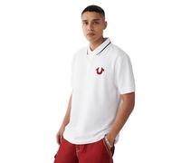 True Religion Men's Jv7 Tipped Polo, Optic White, XXL