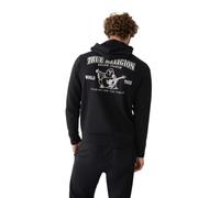 True Religion Men's Logo Buddha Zip Hoody, Black, L