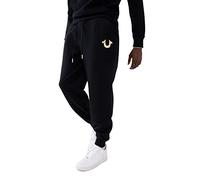 True Religion Men's Metallic Horseshoe Jogger, Black, XL